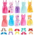 thumbnail image 1 of Handmade Doll Clothes Set Including Fashion Dresses and Shoes for 11.5 Inch Doll A 10 pieces of clothing+10 pairs of shoes, 1 of 3