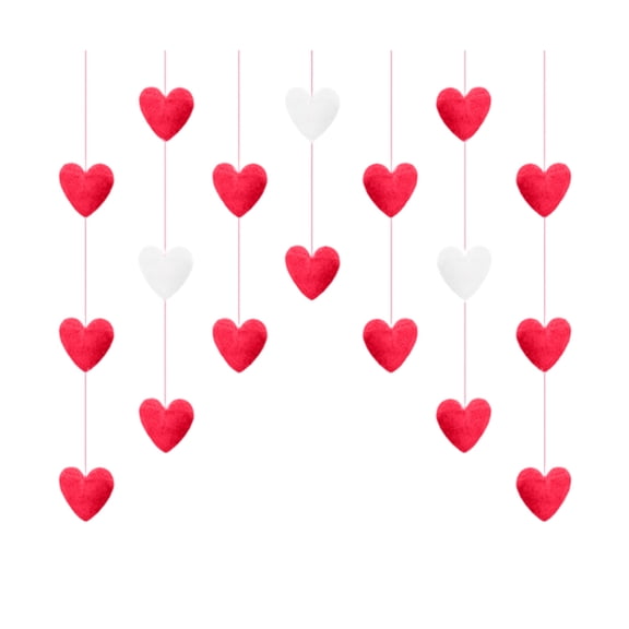 Handmade Door Decorations Small Door Curtains with Hooks Cute Heart-Shaped Pendants Various Colors Easy Install