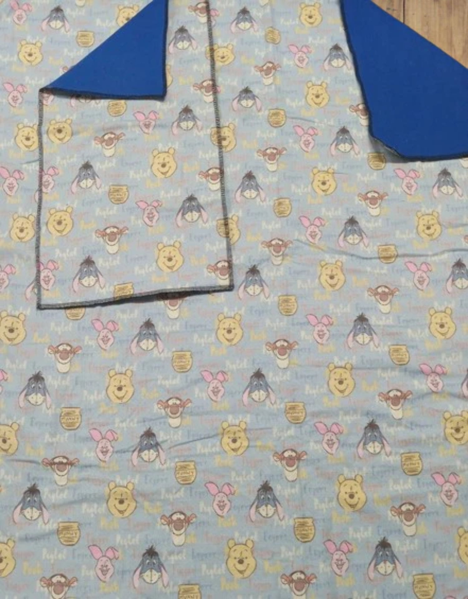 Handmade Double Layer Toddler Throw Blanket Set "Winnie the Pooh"