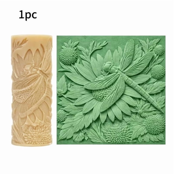 Handmade Dragonfly Leaf Vein Texture Roller - 3D Embossing Tool for Polymer Clay and Ceramic Crafts