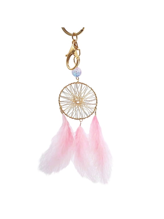 Handmade Dream Catcher Charm Keychains Simple Ornament Women Car Keyring Backpack Handbag Charm Pendant Keys Holder