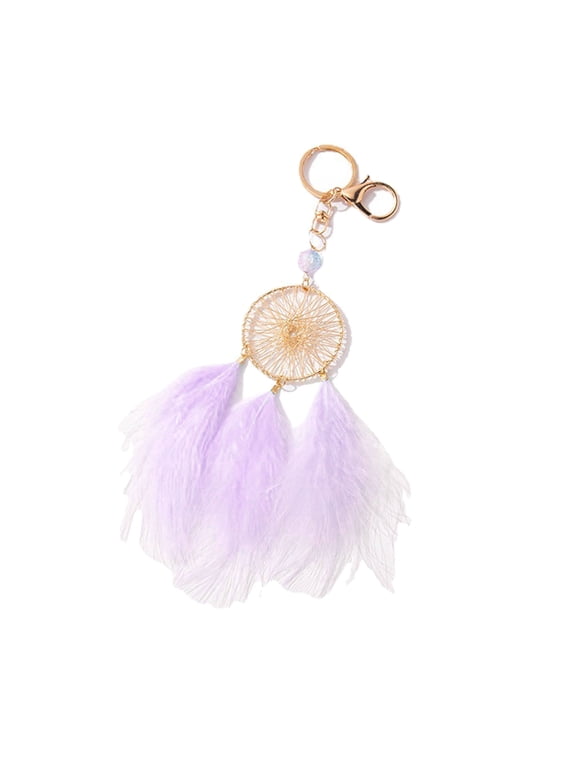 Handmade Dream Catcher Charm Keychains Simple Ornament Women Car Keyring Backpack Handbag Charm Pendant Keys Holder