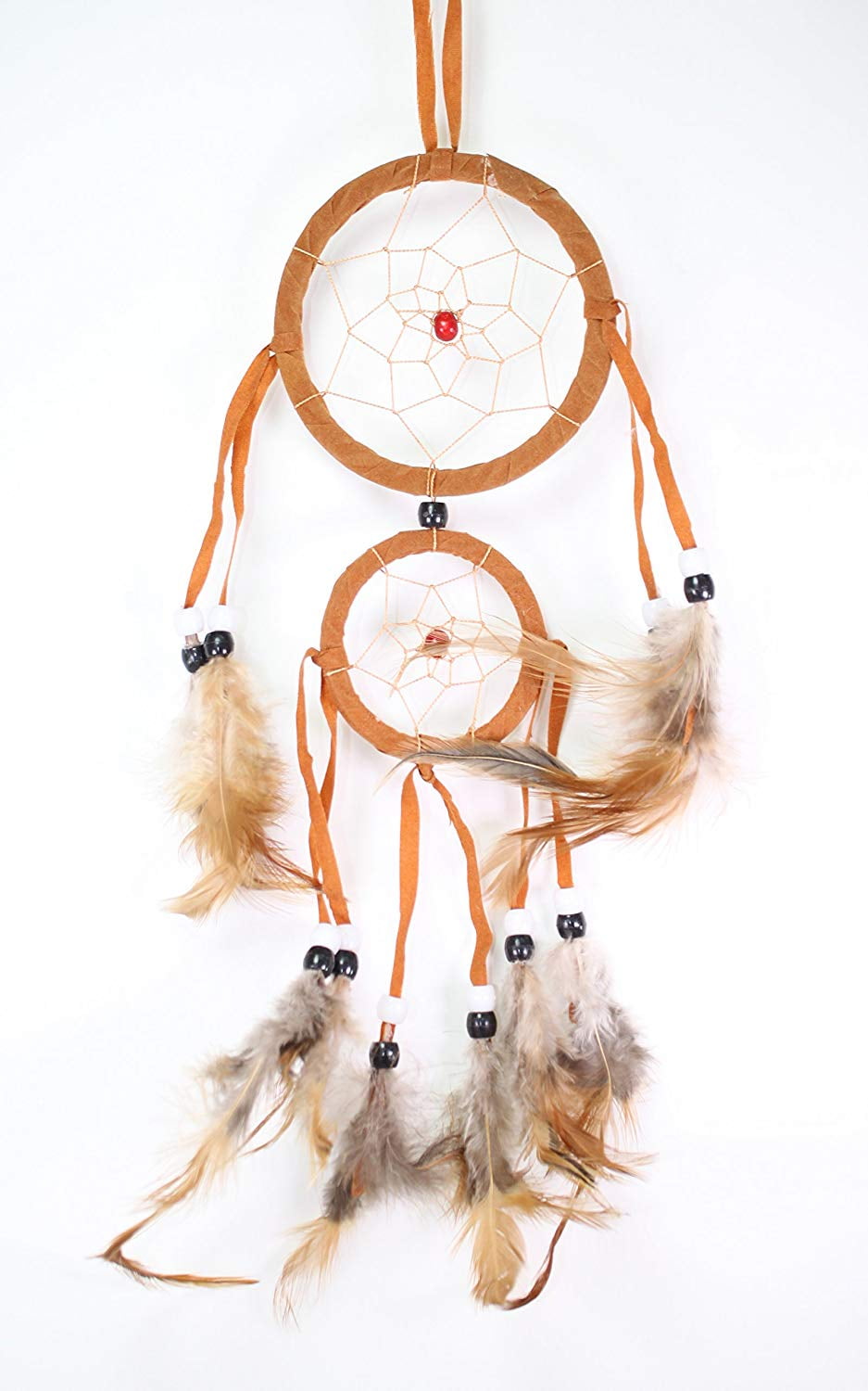 Handmade Dream Catcher With Feathers Wall Hanging Decoration Ornament Gift (Orange) New