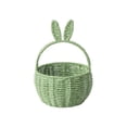 thumbnail image 1 of Handmade Easter Basket with Handle,Premium Handcrafted Easter Gift Basket,Rabbit Ear Straw Wicker Easter Egg Candy Basket for Easter Egg Hunting Green, 1 of 8