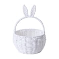 thumbnail image 1 of Handmade Easter Basket with Handle,Premium Handcrafted Easter Gift Basket,Rabbit Ear Straw Wicker Easter Egg Candy Basket for Easter Egg Hunting White, 1 of 7