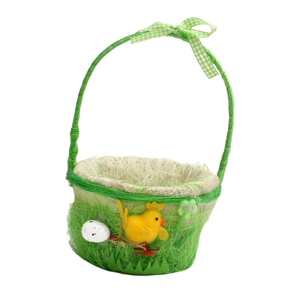 Handmade Easters Basket with Handle Easters Themed Handwoven Basket Suitable For Eggs Hunts And Gift Wrapping Activities