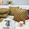 thumbnail image 1 of Handmade Eco-Friendly 16''x16'' Decorative Cushion Covers Abstract Silk Gold Indoor Pack Of 6, 1 of 3