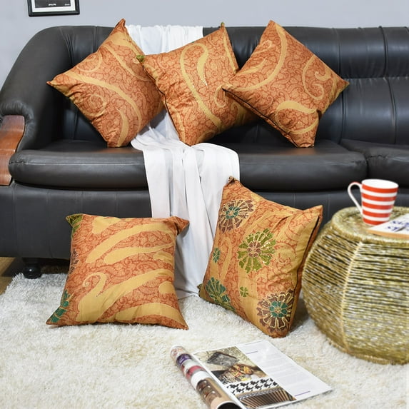 Handmade Eco-Friendly 16''x16'' Decorative Cushion Covers Floral Silk Multicolor Indoor Pack Of 1