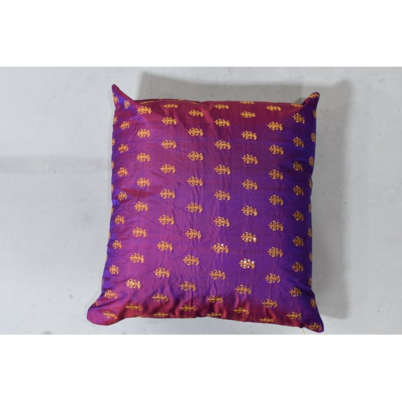 Handmade Eco-Friendly 16''x16'' Decorative Cushion Covers Motif Silk Magenta Indoor Pack Of 6