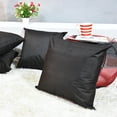 thumbnail image 1 of Handmade Eco-Friendly 16''x16'' Decorative Cushion Covers Solid Silk Black Indoor Pack Of 4, 1 of 3