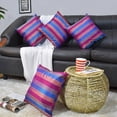 thumbnail image 1 of Handmade Eco-Friendly 16''x16'' Decorative Cushion Covers Stripe Silk Multicolor Indoor Pack Of 8, 1 of 3