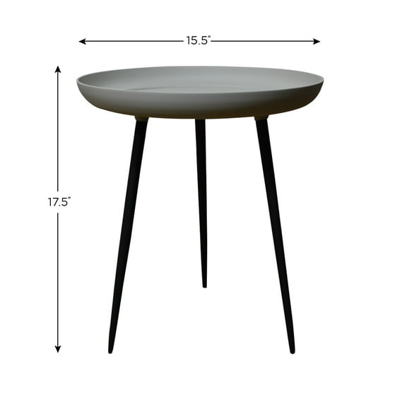 Handmade Eco-Friendly Aluminium & Iron Modern Pattern Round Shaped 15.7'' x 15.7'' x 17.5'' Ivory Black For Home, Office, Spa, Resturant, Living Room, etc.