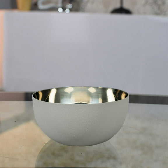 Handmade Eco-Friendly Modern Pattern Decorative Bowls Stainless Steel 3.9'' x 3.9'' x 1.9'' Round Shaped Ivory For Living Room, Dinning Room, Study Room, Spa, Restaurants, Kitchen table