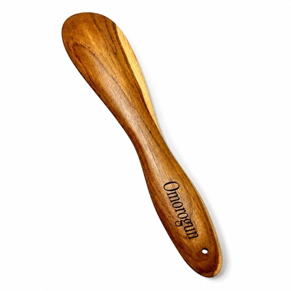 Handmade & Eco-Friendly Teak Wood Cooking Stick 14" African Fufu Stirrer (Omorogun) Personalized Wooden Spatula for Soups, Stews, Garri