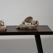 Handmade Eco-Friendly Vintage Resin Antique White Sculpture-Angel 11"x6"x5" For Living Room, Dining Room, Study Room, Spa, Restaurants, Kitchen table, Bedroom, Counter, Place Of Worship, etc.