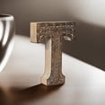 thumbnail image 1 of Handmade Eco-Friendly Wall Mount & Table Top Décor Gray Antique "T" Wood Alphabet Letter Block, 1 of 8