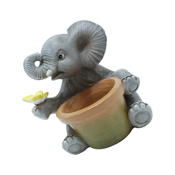 Handmade Elephant Flower Holder Resin Flower Pot For Indoor Plant Displaying