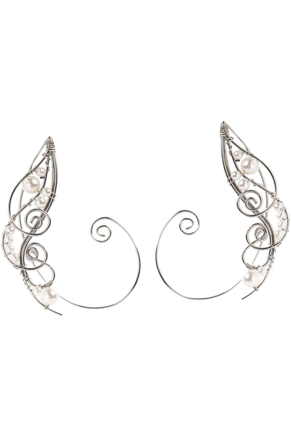 Handmade Elf Top Ear Cuff Earrings Non-Piercing Clip-On Ear Jewelry for Women Vintage Style Fantasy Accessories for Cosplay 1 Pair[h256]