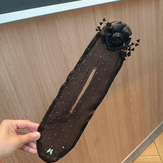 Handmade Embroidered Floral Bun Roller Lazy Curling Tool Cozy Hair Maker For Quick Easy Updo Styling Long Hair