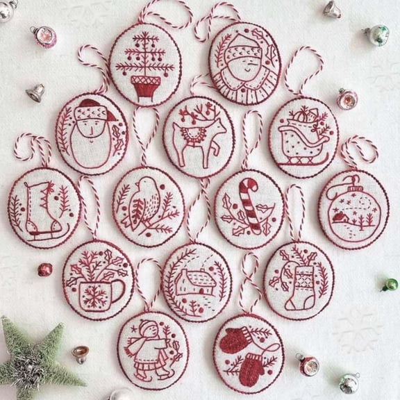 Handmade Embroidery Kit,Christmas Decoration Embroidery Kit, Christmas Tree Decoration Kit, Embroidery Kit Christmas Decoration, Adult Beginner Christmas Embroidery Kit