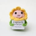 thumbnail image 1 of Handmade Emotional Support Flower, Positive Crochet Doll with Card, Inspirational Small Handmade Knitted Animals, Funny Gifts for Women Men Birthday Friends Coworkers, Office Decor, 1 of 1