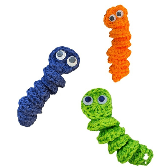Handmade Emotional Support Worry Worm Gift, Crochet Inspirational Cares , Cute Knitted Gift A