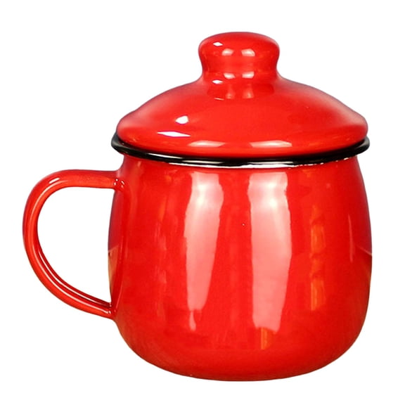Handmade Enamel Drinking Mug, Coffee Mug for Picnic , Red