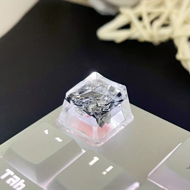 Handmade Epoxy Glue Translucent Shell Paper Keycap Colorful Resin ...