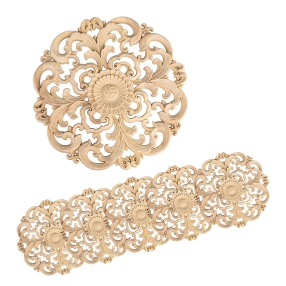Handmade European Solid Wood Decorative Applique Onlays for Furniture Cabinet Bed Wardrobe DIY Ornament