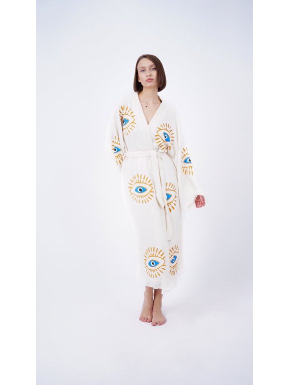 Handmade Evil Eye Boho Festival Kimono