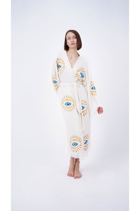 Handmade Evil Eye Boho Festival Kimono
