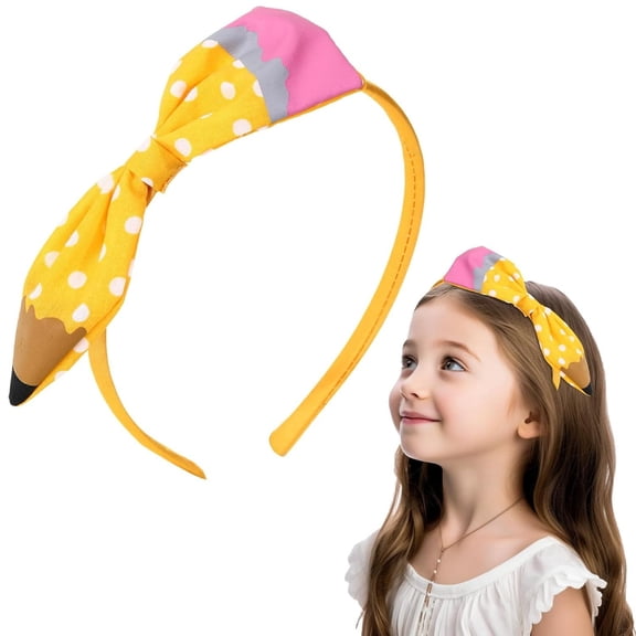 Handmade Fabric Polka Dot Children Hairpin Floral Headdress Back To School Pencil Design Hair Accessory for Girls