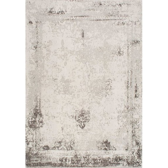 Handmade Faded Abstract Grey Area Rugs, 2 Feet by 3 Feet (2' x 3')