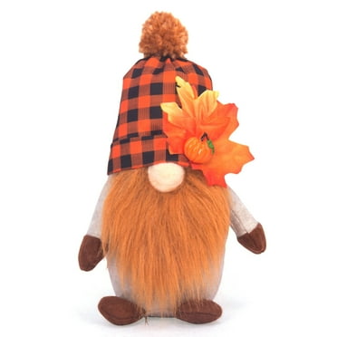 Handmade Fall Gnomes, 1PC Fall Thanksgiving Gnome Plush Swedish Gnomes Ornaments with Pumpkin Maple Leaves, Fall Gnomes Decor Thanksgiving Holiday Home Table Decorations Gifts