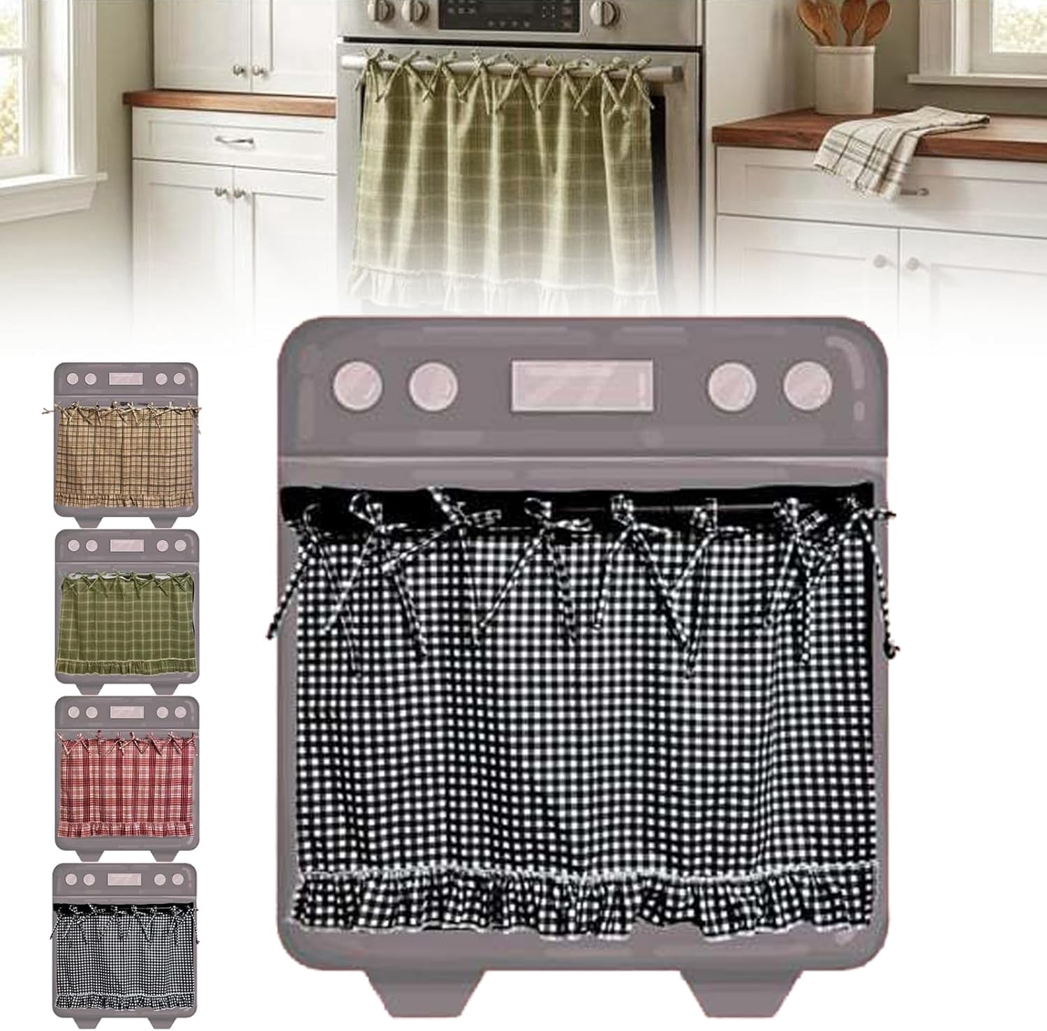 Oven Ribbon Handmade Farmhouse Oven Skirt, Handmade Oven Skirts, Farmhouse Kitchen ...