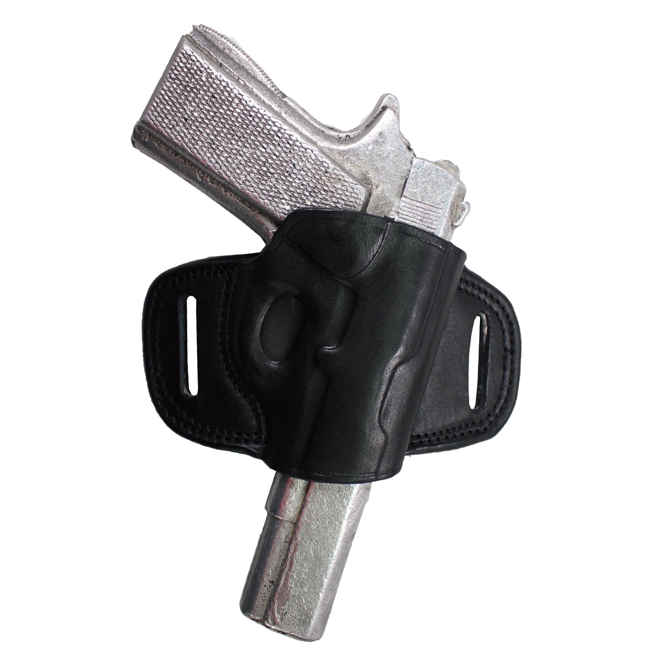 Handmade Fast Draw Outside The Waist Band OWB Carry Leather Gun Holster (Black - Right Hand, All 1911 Models)