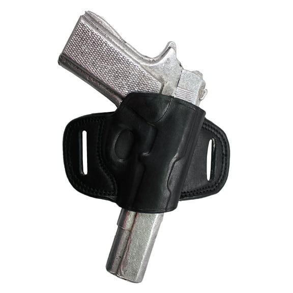 Handmade Fast Draw Outside The Waist Band OWB Carry Leather Gun Holster (Black - Right Hand, All 1911 Models)