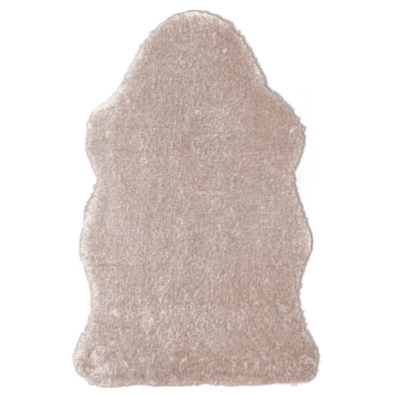 Handmade Faux Fur Plush Taupe Faux Fur Rug 2'0" x 3'0" (1)