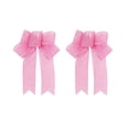 thumbnail image 1 of Handmade Faux Linen Ribbon Bow, 10 in 2 Pack Pink 5-Loop Bow, Decorative Bow for Party Decor Gift Wrapping Craft, 1 of 6