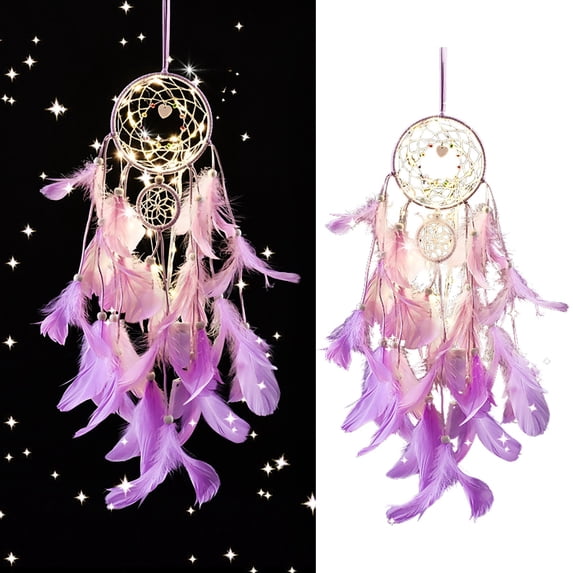 Handmade Feather Dreamcatcher Wall Hanging Pendant, Lightweight Decorative Dream Catcher, Stylish Indoor Ornament for Bedroom, Dorm Room Styling, Wedding Backdrops Scene Layout 1Pcs