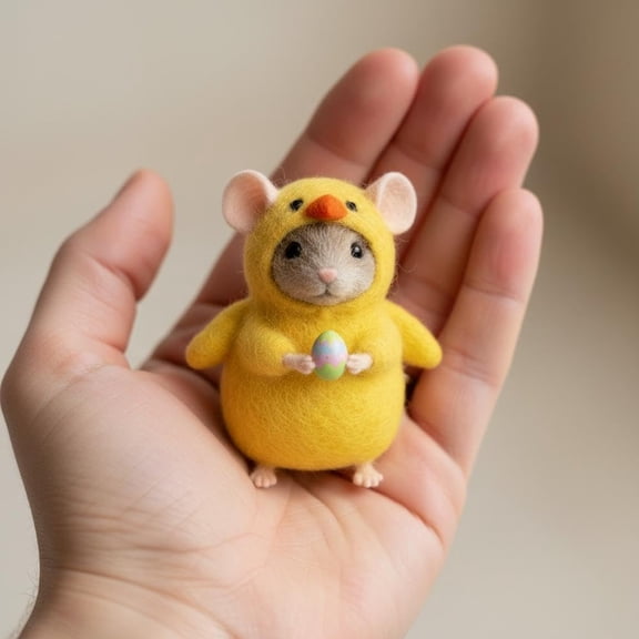 Handmade Felt Rabbit Ornaments Soft Wool Animal Figurines For Easter Decor And Christmas Tree