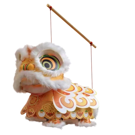 Handmade Festival Lantern DIY Kit with Lion Dance and Fortune Theme All Materials Included for Easy Assembly Perfect as New Year Decoration or Creative Gift Idea