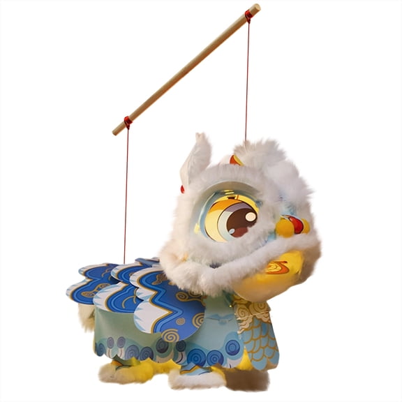 Handmade Festival Lantern DIY Kit with Lion Dance and Fortune Theme All Materials Included for Easy Assembly Perfect as New Year Decoration or Creative Gift Idea