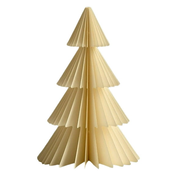 Handmade Festive Holiday Desktop Ornament Pleated Paper Tree For Seasonal Home Tabletop Display And Party