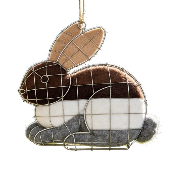 Handmade Fiber Bird Nesting Easter Bunny, Refillable Birds Haven 1 Easter Bunny Shape Hummingbird Nesting and 2 Bags of Nest Materials, Winter Fowl Gifts Animal Hummingbirds Lovers Home Garden Yard