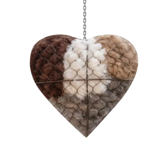 Handmade Fiber Bird Nesting Heart Birds Nests Material Holder Hummingbird Nest Boxes for Outside Nester Houses Design Dual-Season Outdoor Bird Shelter for Garden Yard,1pc