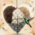 thumbnail image 1 of Handmade Fiber Bird Nesting Heart Refillable Bird Nesting Material Holder Outdoor Garden Winter Tree Shelter for Wild Birds Hummingbird House Bird Cage Accessories (1pc), 1 of 6