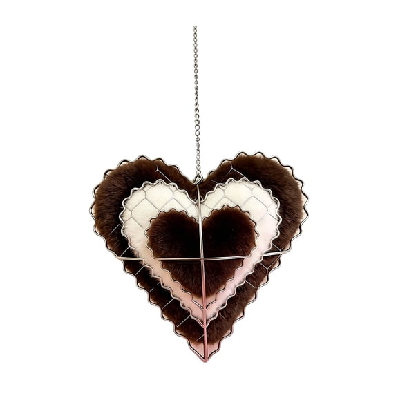 Handmade Fiber Bird Nesting Heart Shelter for Outdoor Use - Winter Shelter for Wild Birds Home for Tiny Seasonal Outdoor Pet Supplies