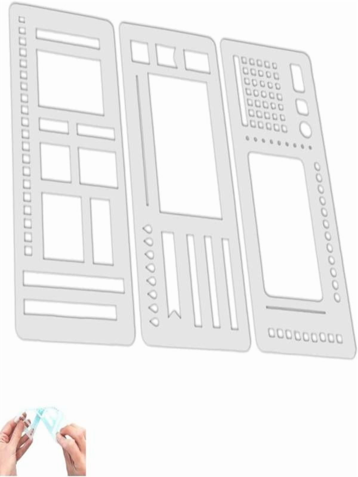 Handmade Flexible Record Template 3 Pack Stencils Drafting Tools