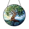 Handmade Floating Tree Glass Sun Catcher, Stained Glass Nature Window ...